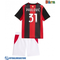 Fotballdrakt Barn AC Milan Strahinja Pavlovic #31 Hjemmedraktsett 2026-27 Kortermet (+ Korte bukser)